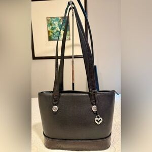 Gently Used BRIGHTON Black Leather Tote Bag
